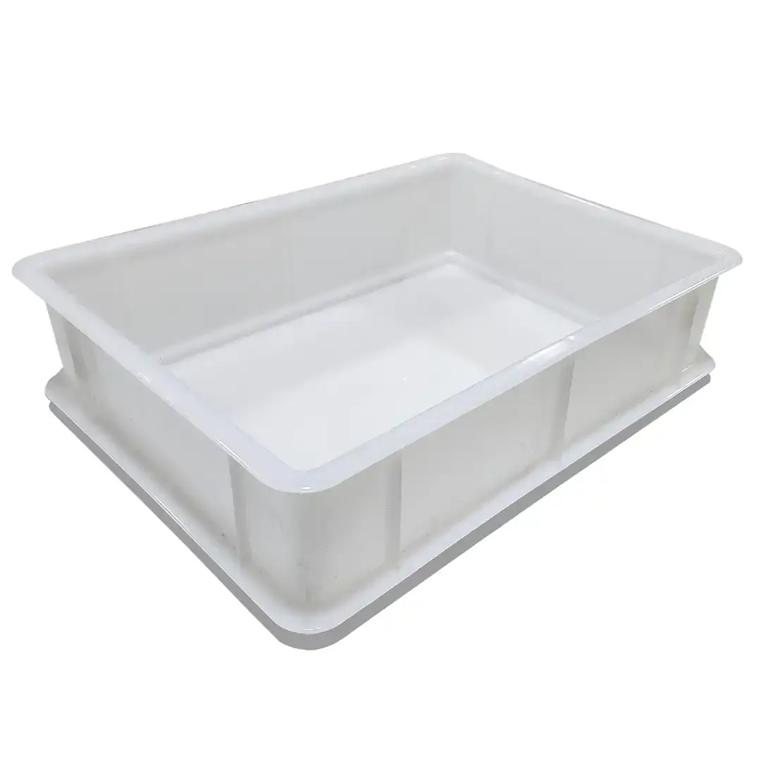 9L White Plastic Stackable Crate and Lid - Image 2