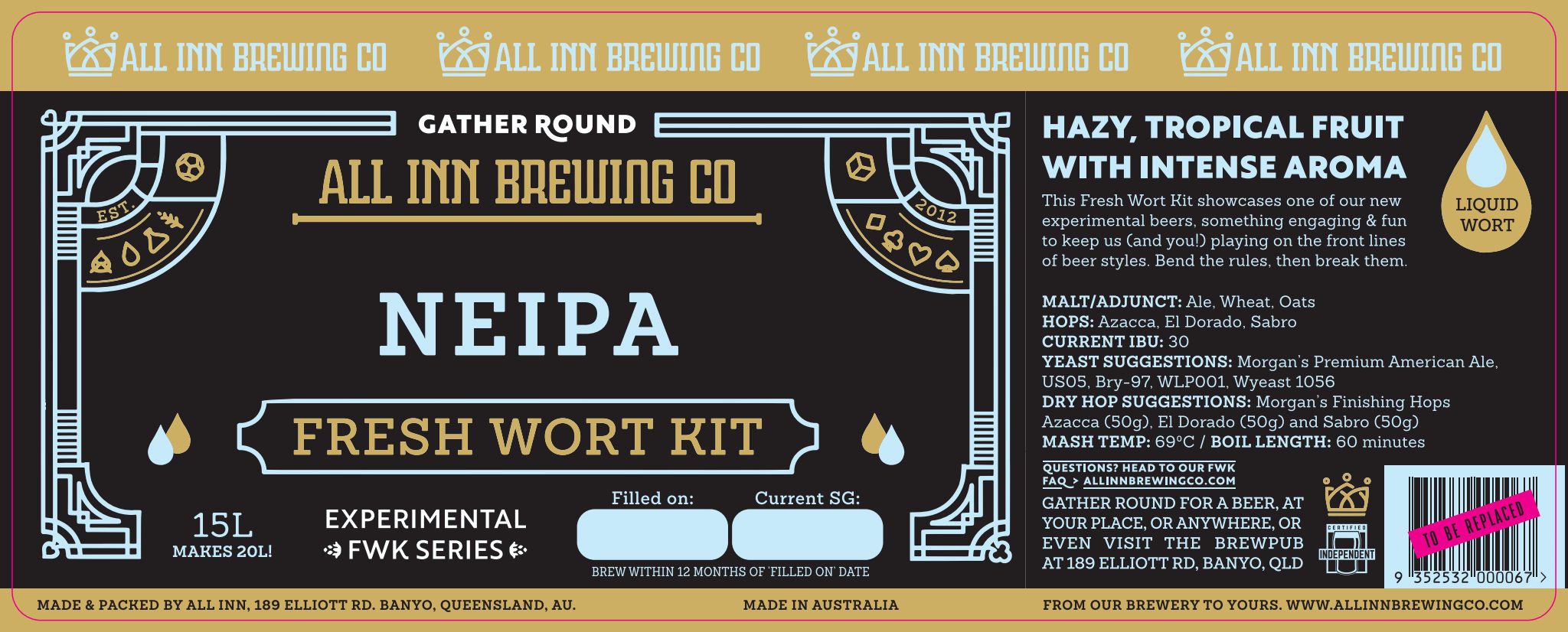 All Inn - NEIPA Fresh Wort Kit - 15 L - Discontinued