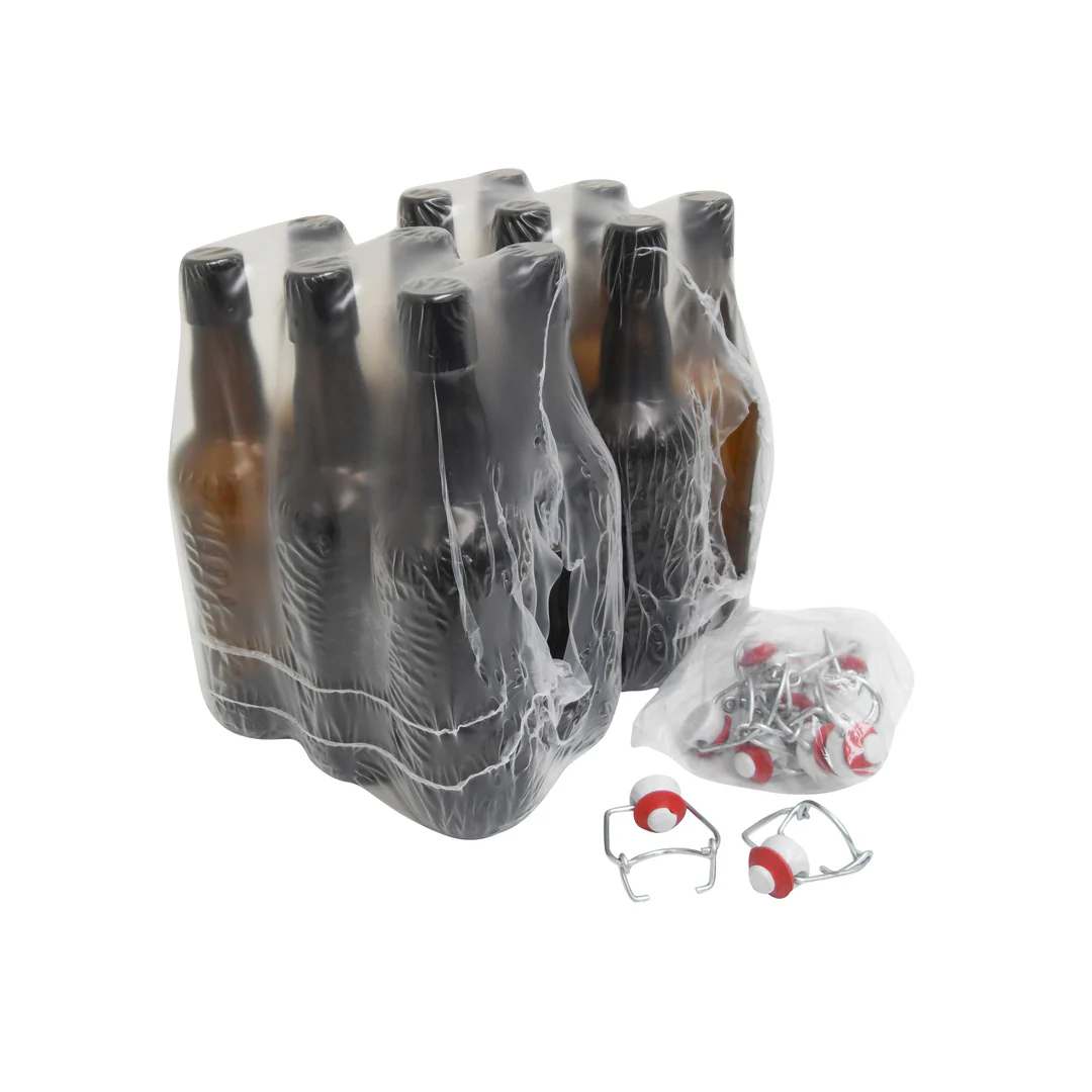 Amber Glass Beer & Cider Bottle 500 ml with Porcelain Swing Hermetic