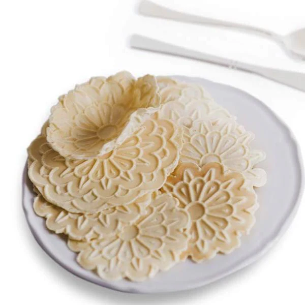 CBE Gas Waffle Pizzelle Maker Round 4 Flowers - Image 2