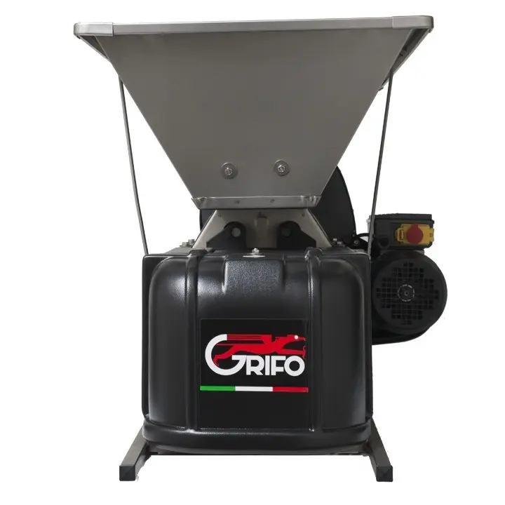 Crusher Destemmer S/S Electric 1hp - 80kg Feeder Auger Hopper Nylon Rollers - Grifo - Image 2