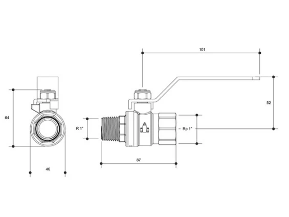 Gas Ball Valve 15mm F&F - Image 2