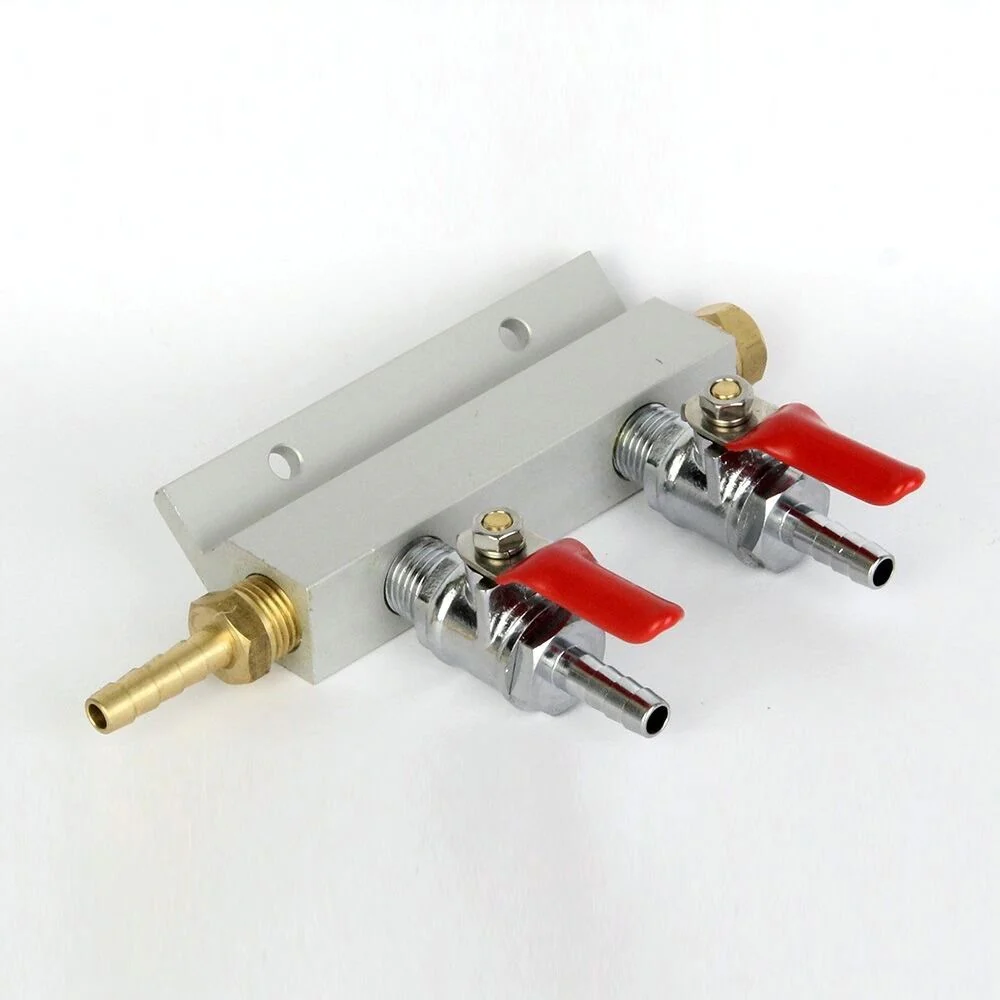 Gas Manifold Alloy with Port valves 6mm