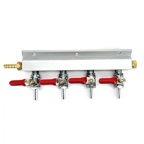 Gas Manifold Alloy with Port valves 6mm - Image 2