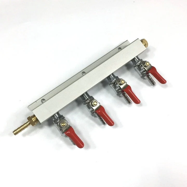 Gas Manifold Alloy with Port valves 6mm - Image 3