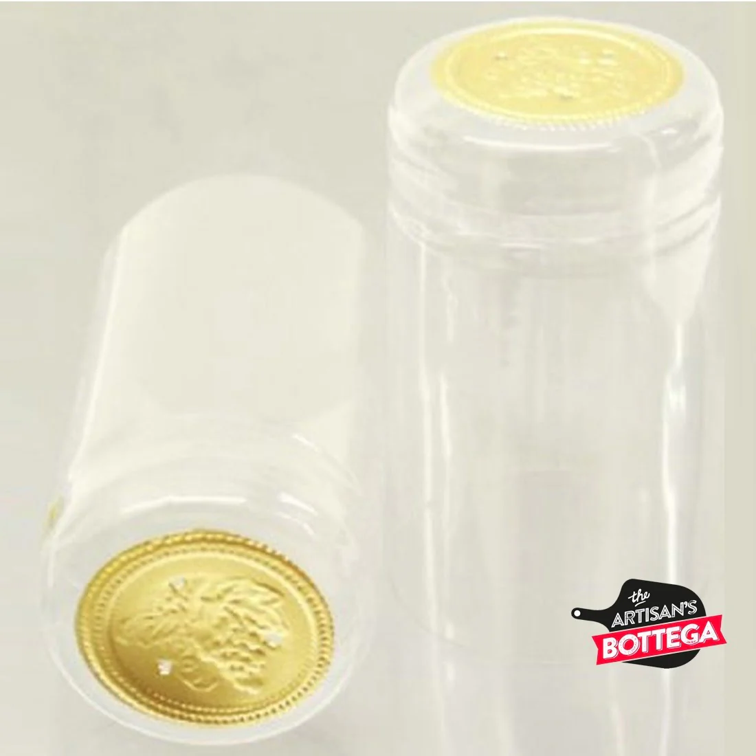 Heat Shrink Capsule Clear with Gold Top 35x60mm