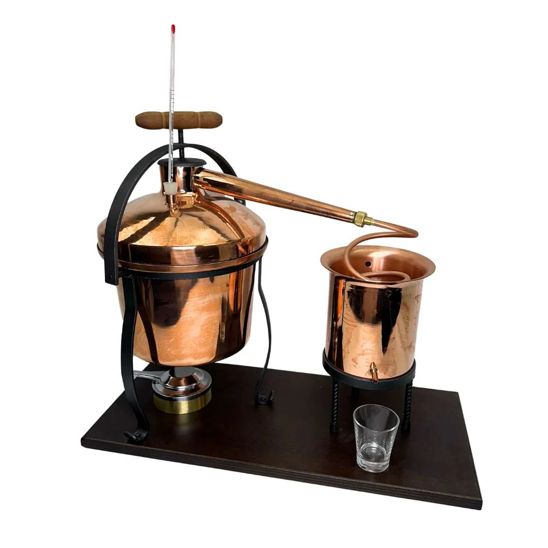 Italian Alembico Copper Pot essential oil mini distillery 4.9L with Thermometer -Flame Burner. - Image 3