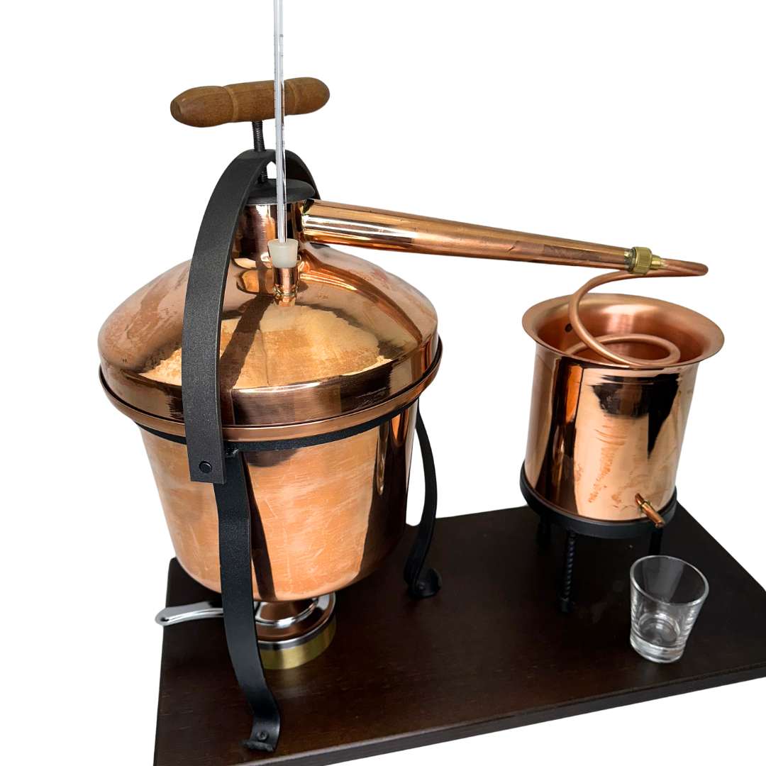 Italian Alembico Copper Pot essential oil mini distillery 4.9L with Thermometer -Flame Burner. - Image 4