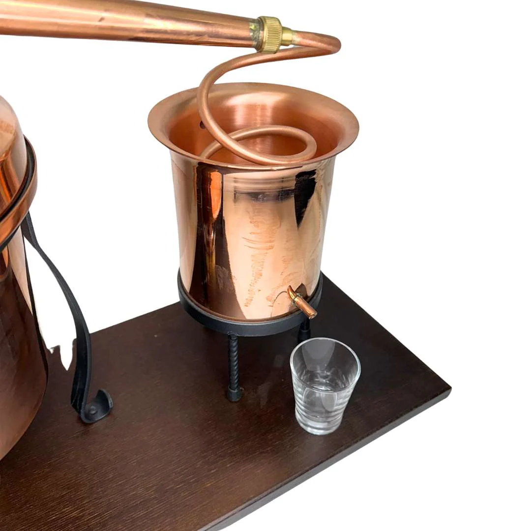 Italian Alembico Copper Pot essential oil mini distillery 4.9L with Thermometer -Flame Burner. - Image 5