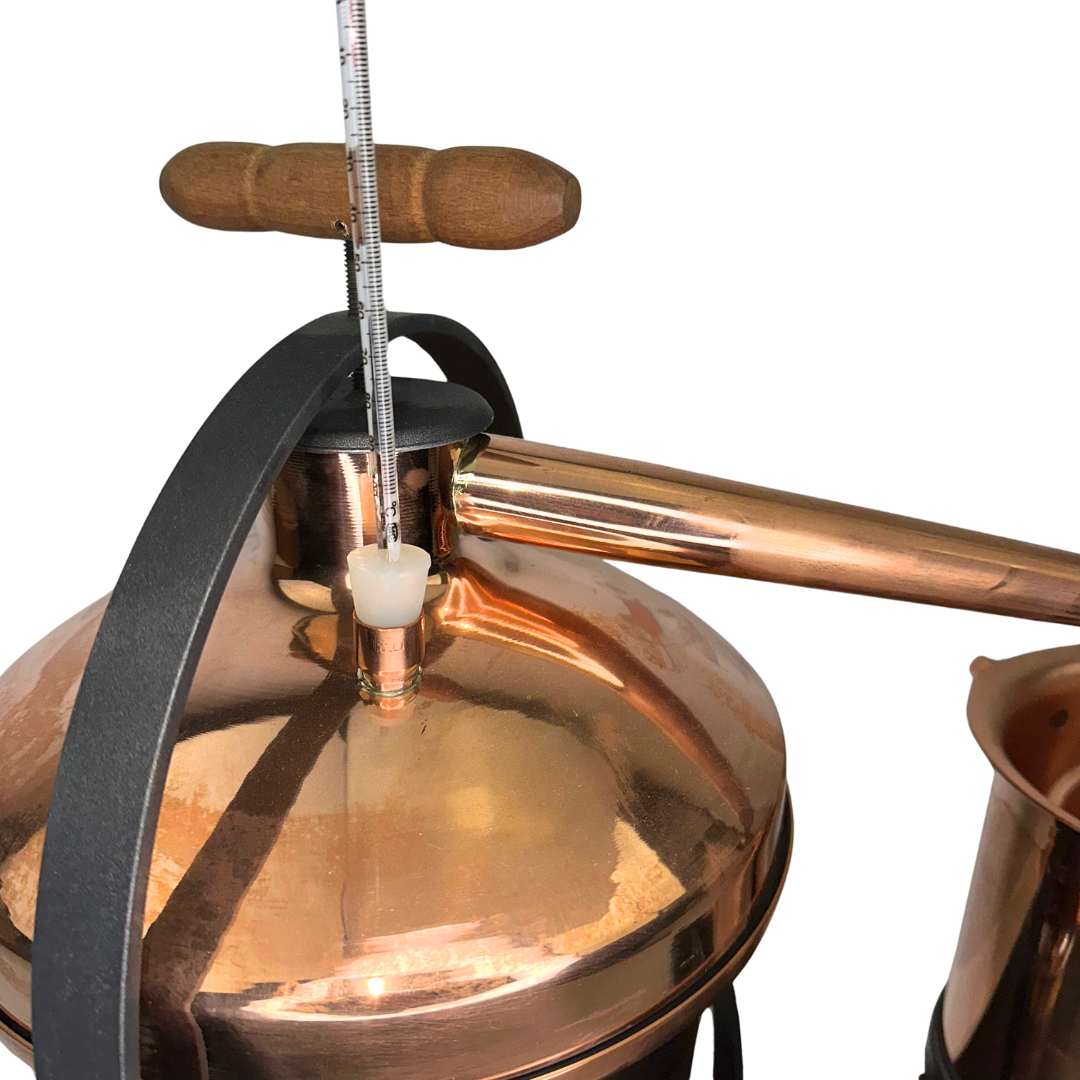 Italian Alembico Copper Pot essential oil mini distillery 4.9L with Thermometer -Flame Burner. - Image 6