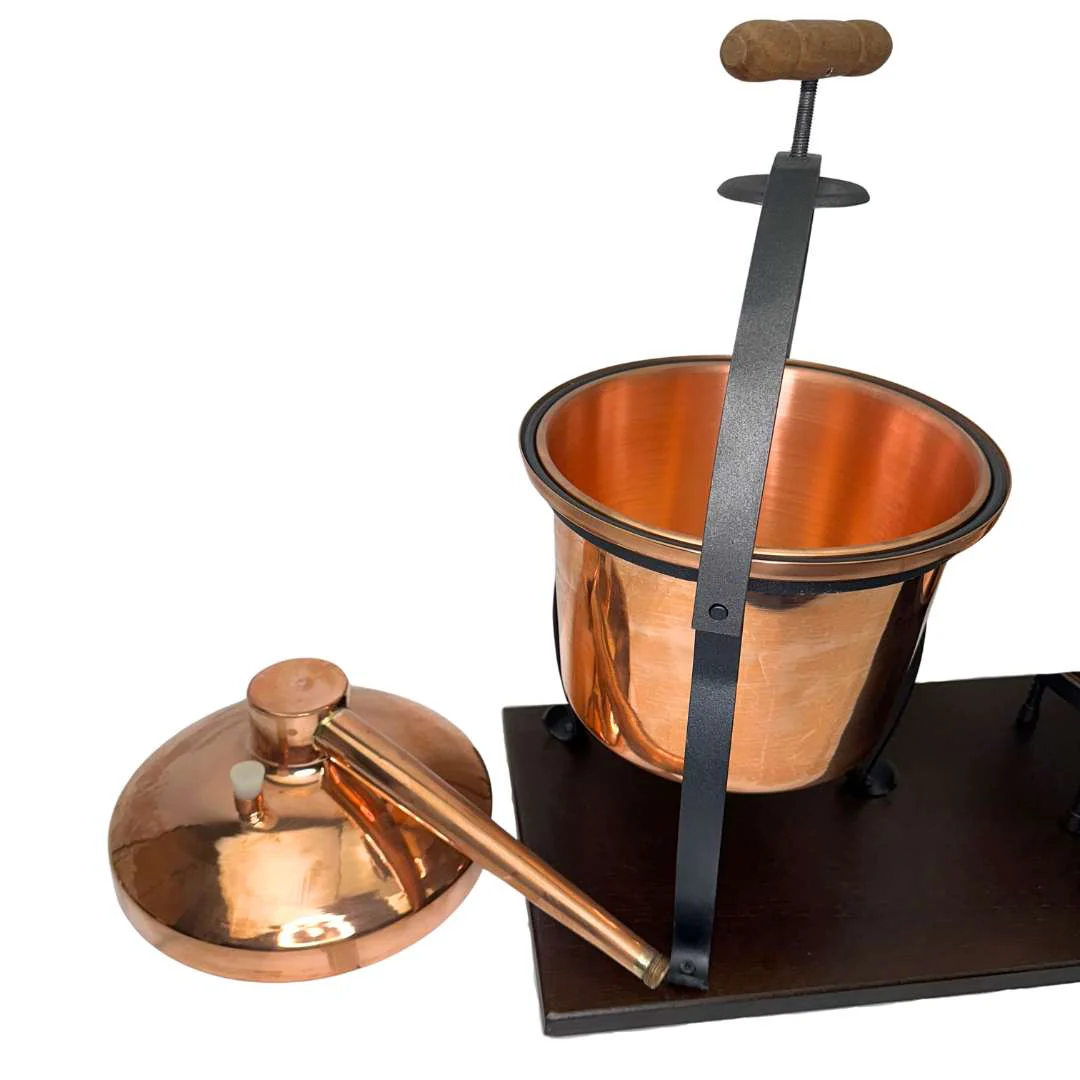Italian Alembico Copper Pot essential oil mini distillery 4.9L with Thermometer -Flame Burner. - Image 7