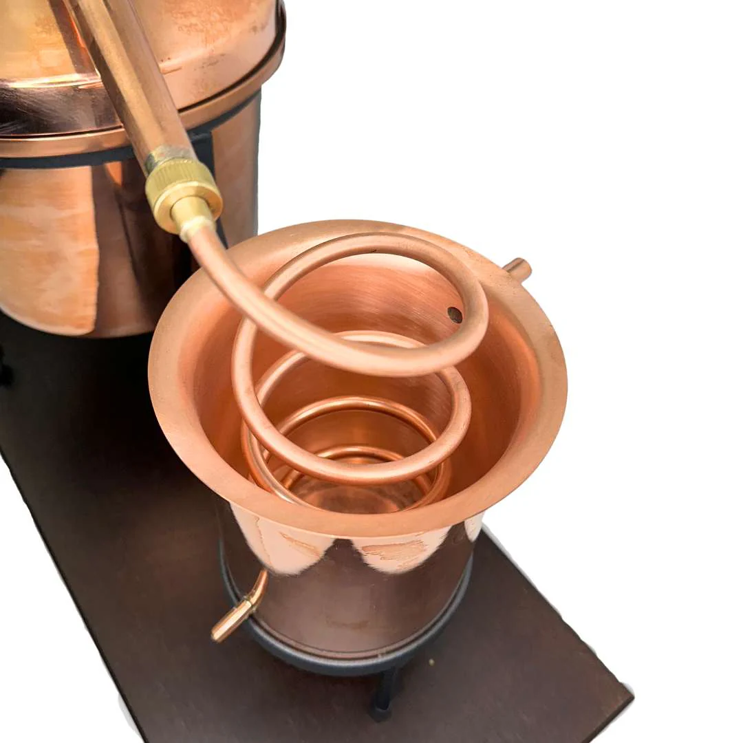 Italian Alembico Copper Pot essential oil mini distillery 4.9L with Thermometer -Flame Burner. - Image 8