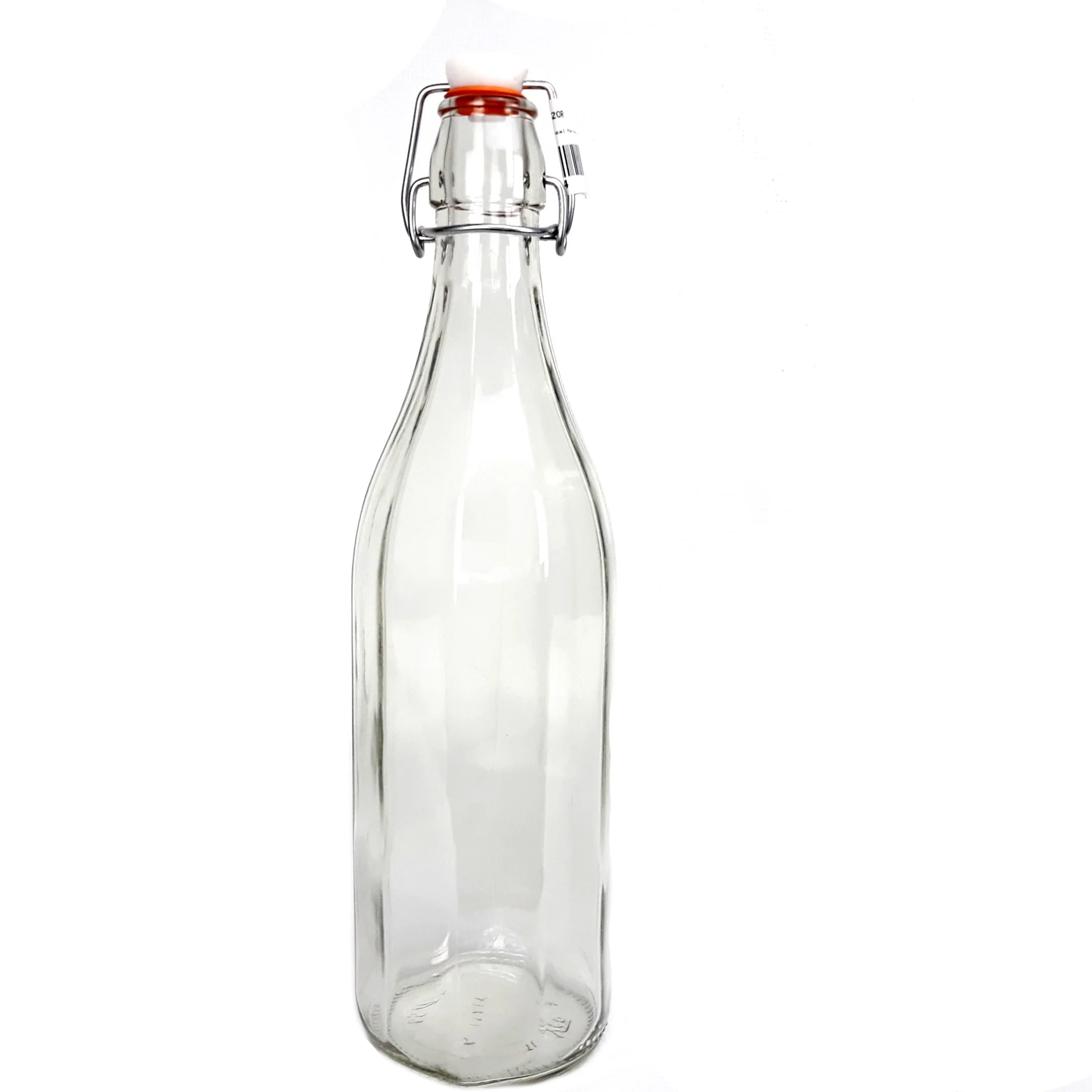 Italian Glass Water Bottle 1L with hermetic flip top seal