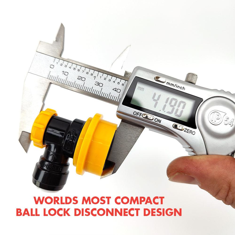 Duotight 8mm (5/16) x Ball Lock Disconnect - (Black + Yellow Liquid) - Image 2