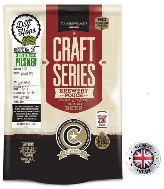 Mangrove Jack 2.5 kg CS NZ Hopped Pilsner Extract Kit Pouch incl Ale Yeast