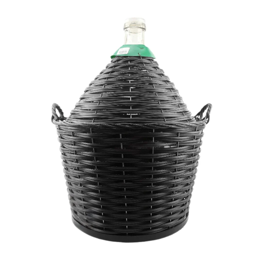 Narrow Neck Demijohn with Woven Heavy Basket