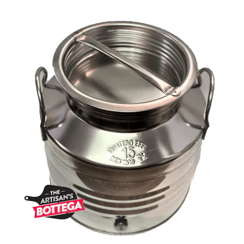 Olive Oil Tank with screw lid and folded base