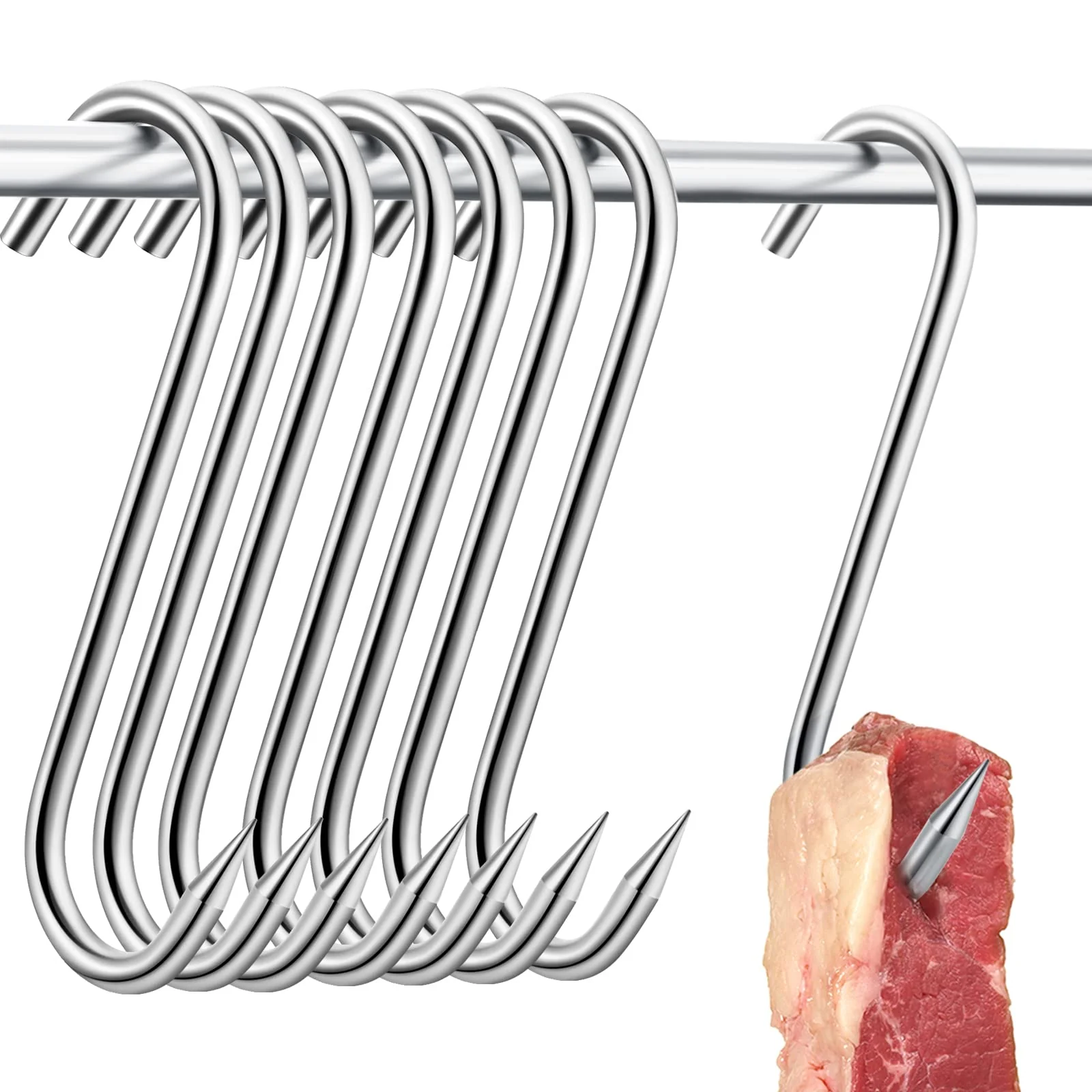 Professional Butchers Hook Stainless Steel One Point - Image 2