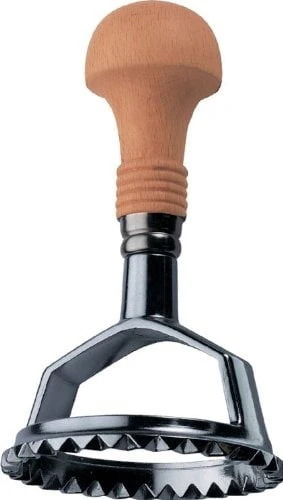 Ravioli Cutter Stamp Round with Wood Handle (Italy)