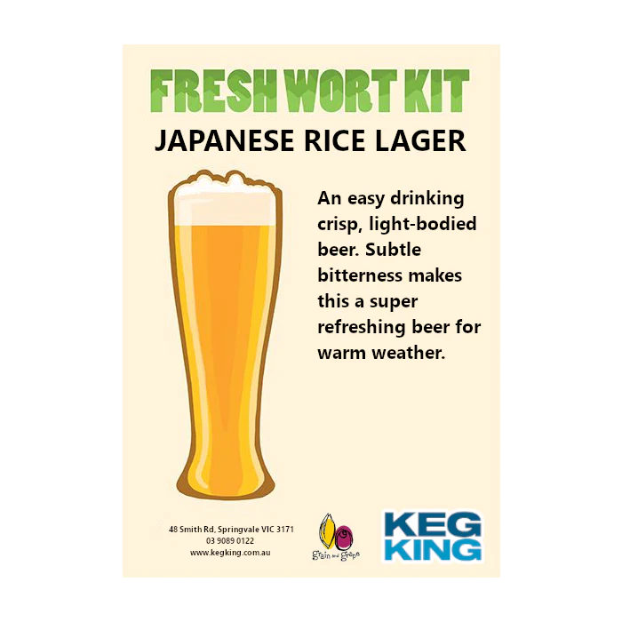 Rice Lager- Artisan Ale FWK ( contains Gluten)