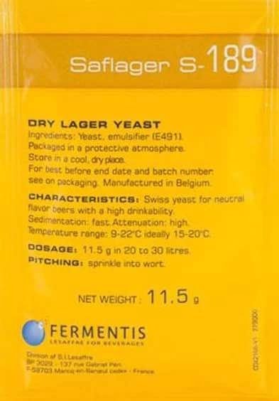 Saflager S189 11.5g Dry Yeast
