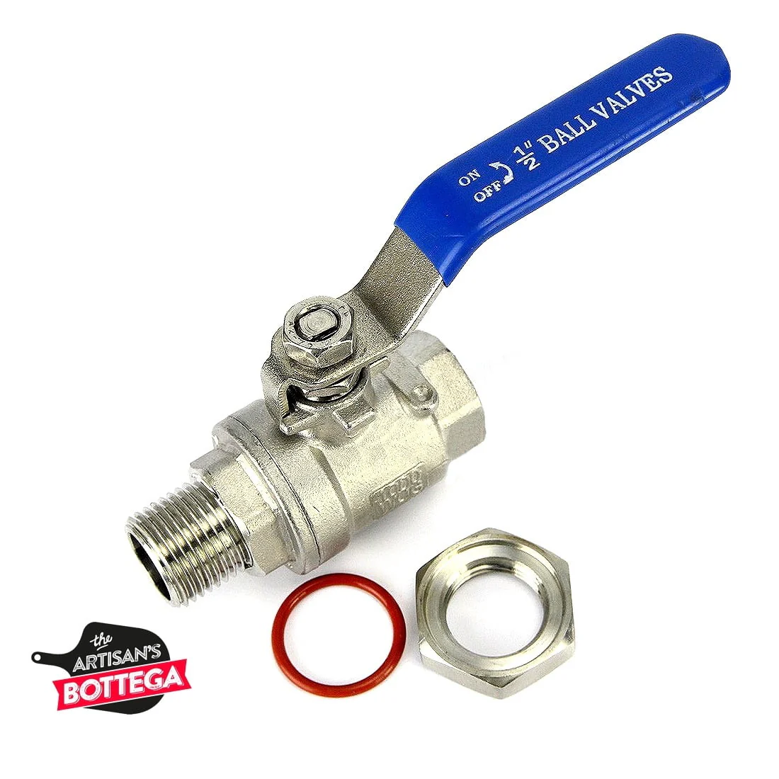 Stainless Steel Ball Valve 1/2 inch BSP (12mm) Assembly for Keg Draining