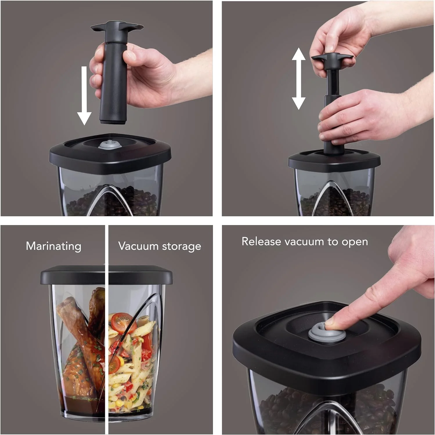 Vacuvin Coffee and Food Saver includes Black Vacuum Pump - 2.5 lt container - Image 3
